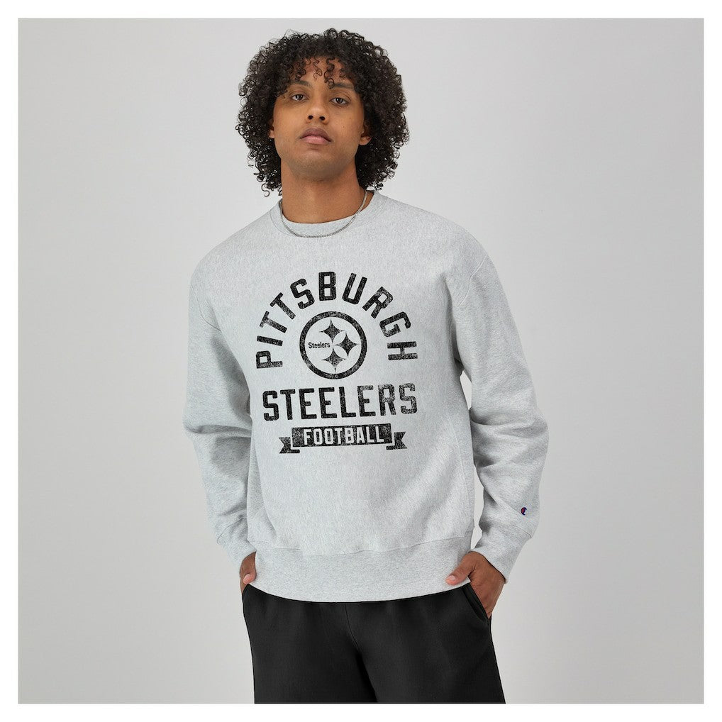 Pittsburgh Steelers Champion Reverse Weave Fleece Pullover Sweatshirt - Heather Gray on sale