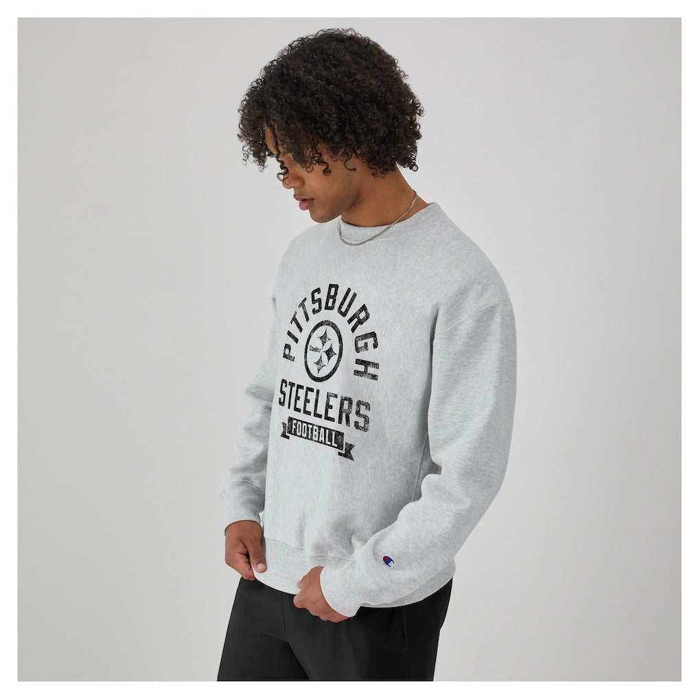 Pittsburgh Steelers Champion Reverse Weave Fleece Pullover Sweatshirt - Heather Gray on sale