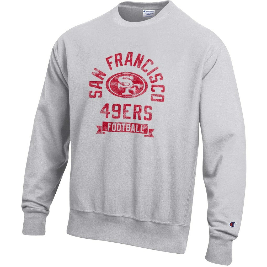 San Francisco 49ers Champion Reverse Weave Fleece Pullover Sweatshirt - Heather Gray on sale