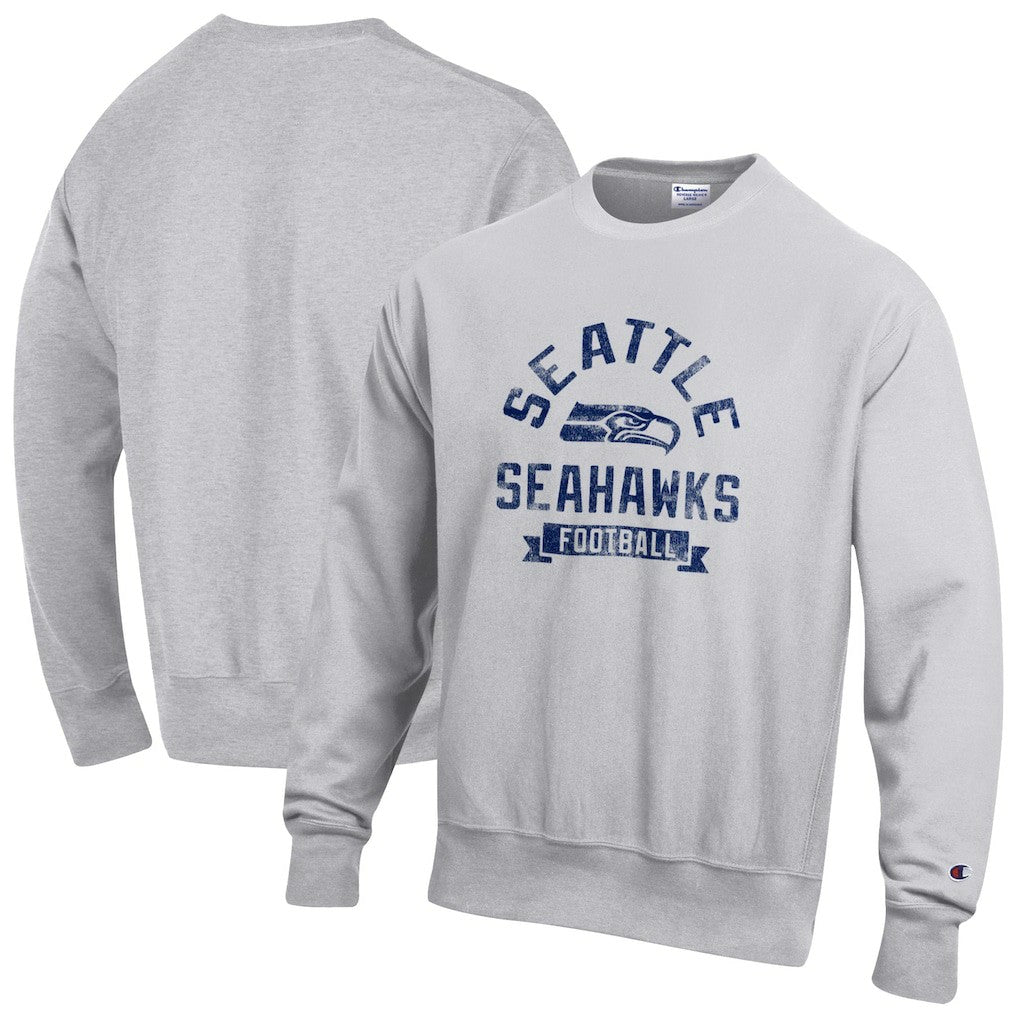 Seattle Seahawks Champion Reverse Weave Fleece Pullover Sweatshirt - Heather Gray cheap