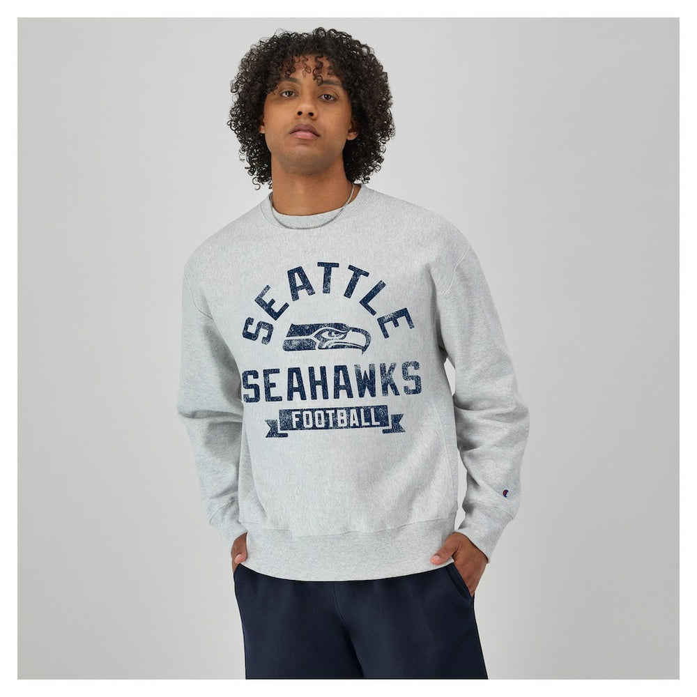 Seattle Seahawks Champion Reverse Weave Fleece Pullover Sweatshirt - Heather Gray cheap