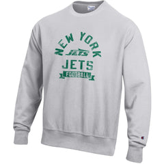 New York Jets Champion Reverse Weave Fleece Pullover Sweatshirt - Heather Gray discount
