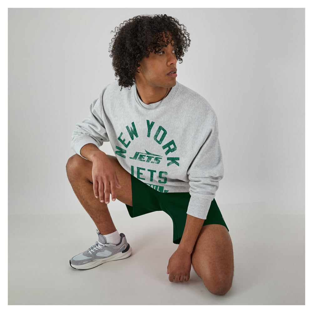 New York Jets Champion Reverse Weave Fleece Pullover Sweatshirt - Heather Gray discount
