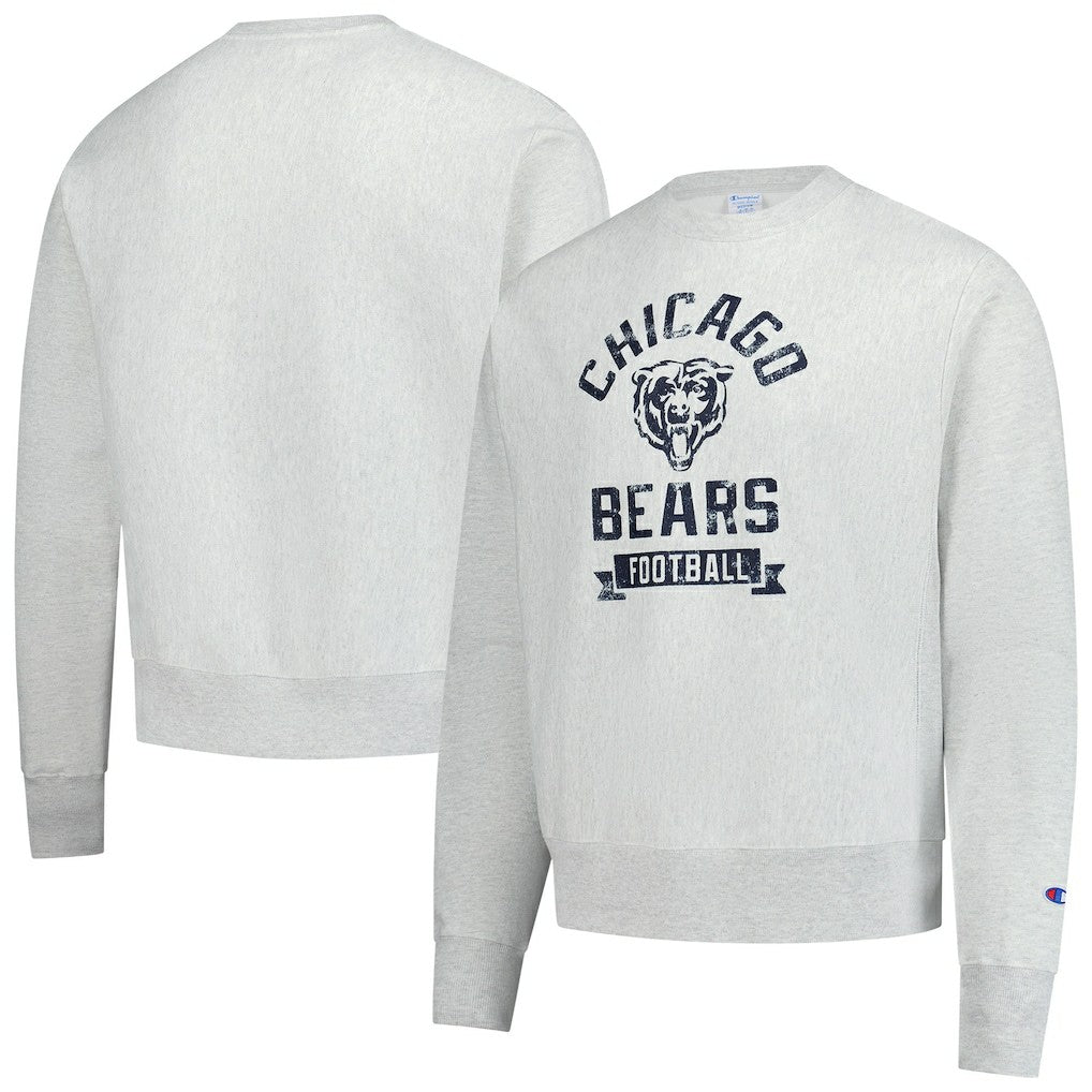 Chicago Bears Champion Reverse Weave Fleece Pullover Sweatshirt - Heather Gray for sale