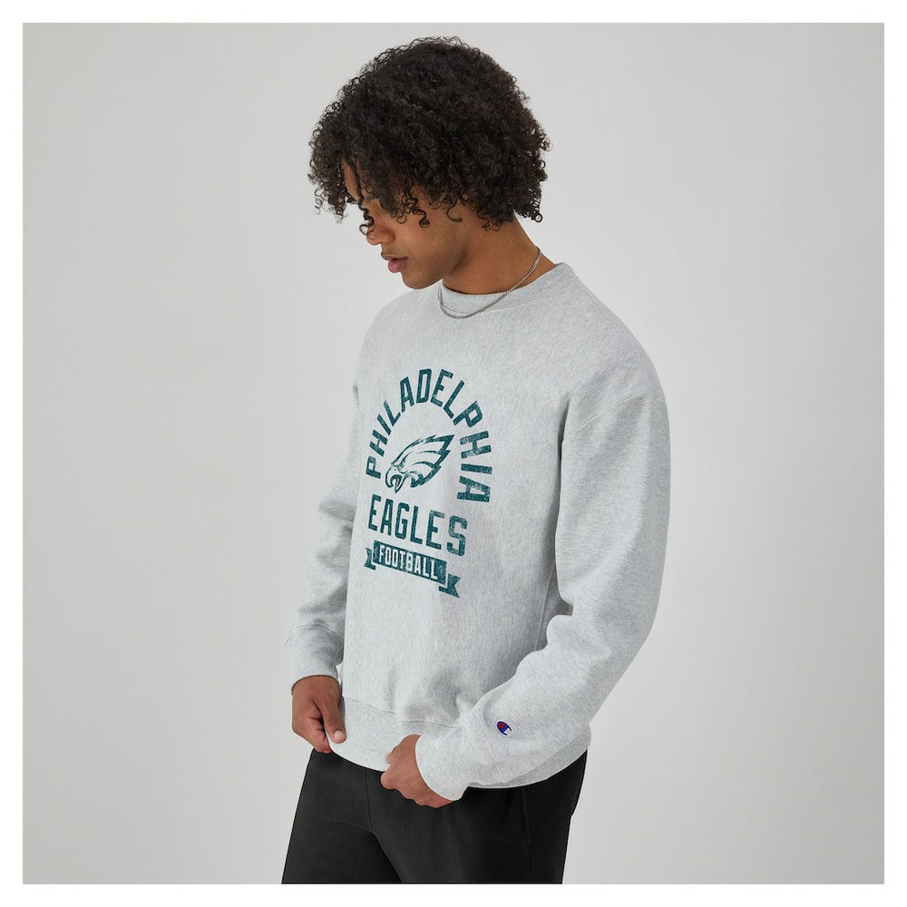 Philadelphia Eagles Champion Reverse Weave Fleece Pullover Sweatshirt - Heather Gray online