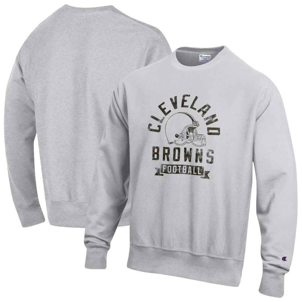 Cleveland Browns Champion Reverse Weave Fleece Pullover Sweatshirt - Heather Gray on sale