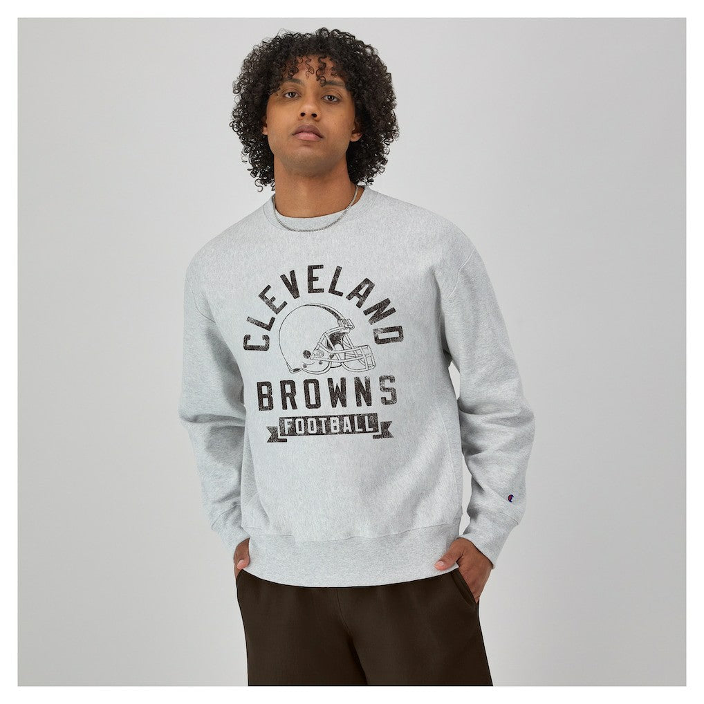 Cleveland Browns Champion Reverse Weave Fleece Pullover Sweatshirt - Heather Gray on sale