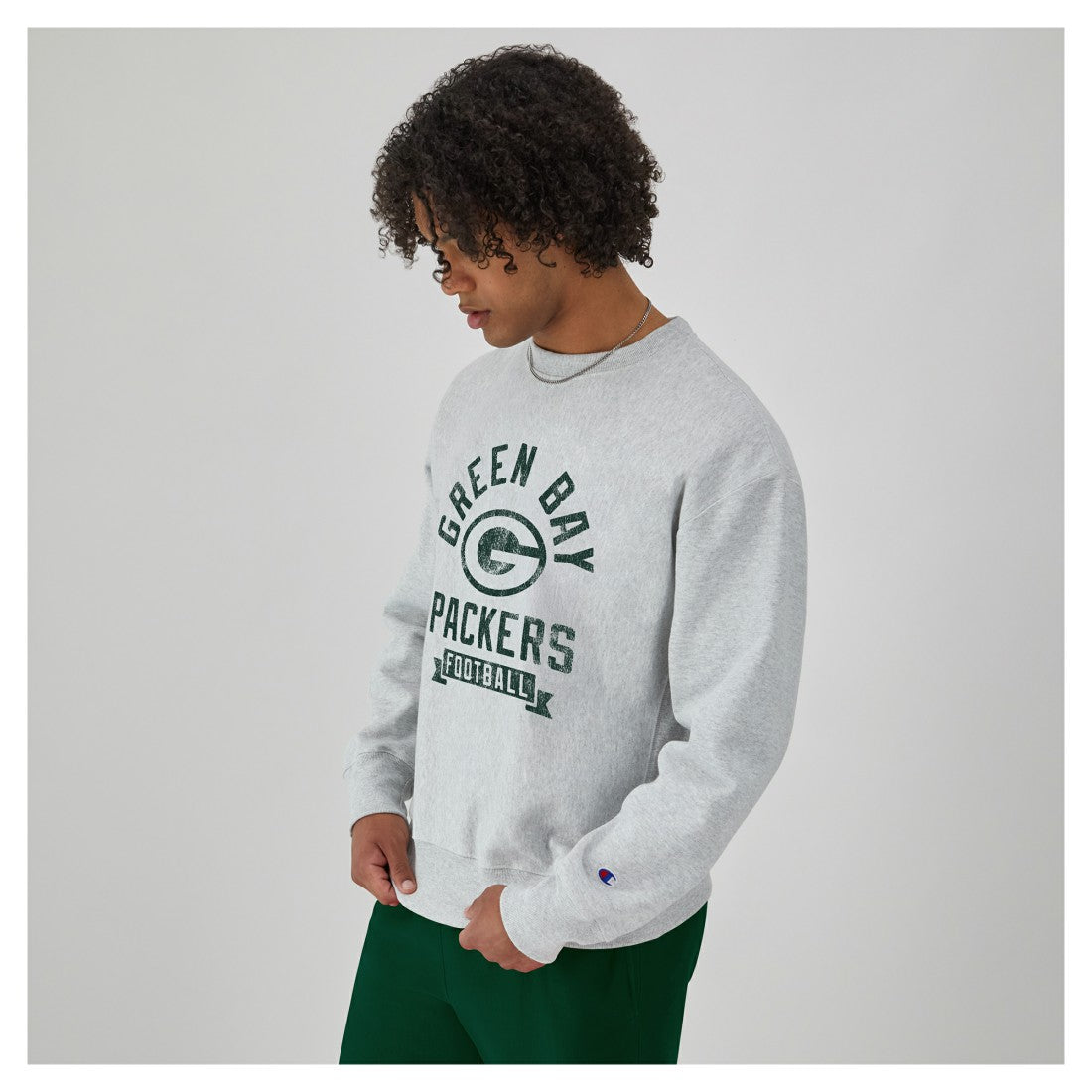 Green Bay Packers Champion Reverse Weave Fleece Pullover Sweatshirt - Heather Gray outlet