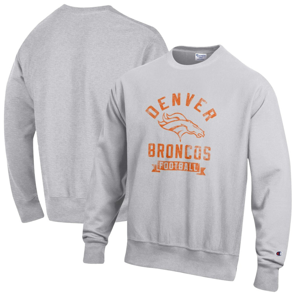 Denver Broncos Champion Reverse Weave Fleece Pullover Sweatshirt - Heather Gray online