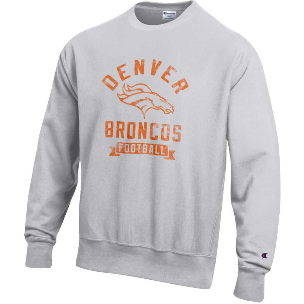 Denver Broncos Champion Reverse Weave Fleece Pullover Sweatshirt - Heather Gray online