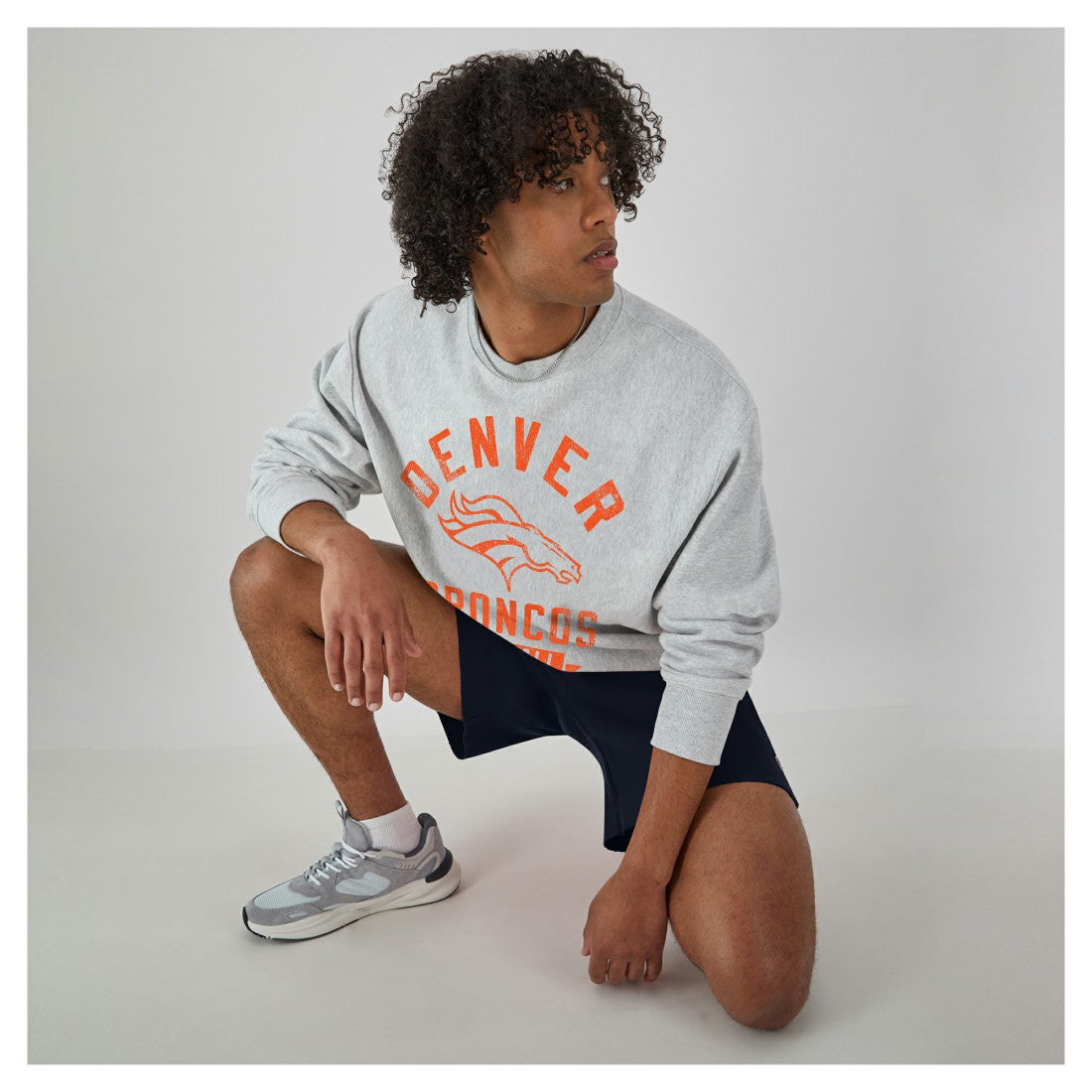 Denver Broncos Champion Reverse Weave Fleece Pullover Sweatshirt - Heather Gray online