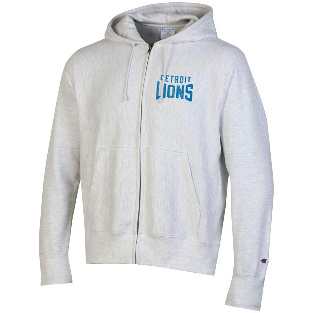 Detroit Lions Champion Reverse Weave Full-Zip Hoodie - Heather Gray on sale