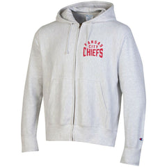 Kansas City Chiefs Champion Reverse Weave Full-Zip Hoodie - Heather Gray on sale