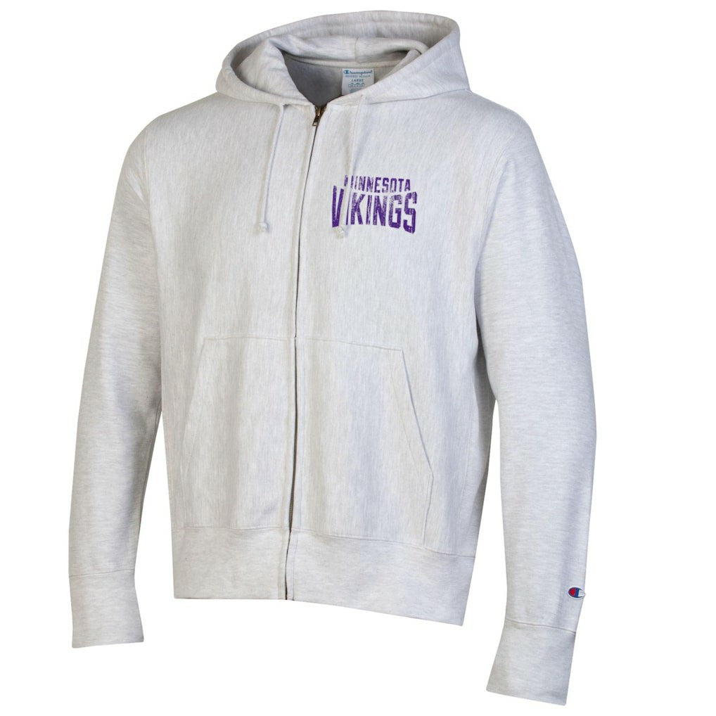 Minnesota Vikings Champion Reverse Weave Full-Zip Hoodie - Heather Gray cheap