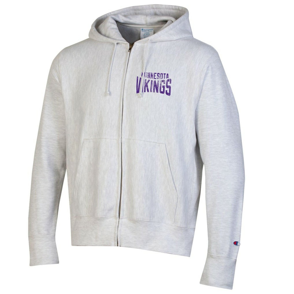 Minnesota Vikings Champion Reverse Weave Full-Zip Hoodie - Heather Gray cheap
