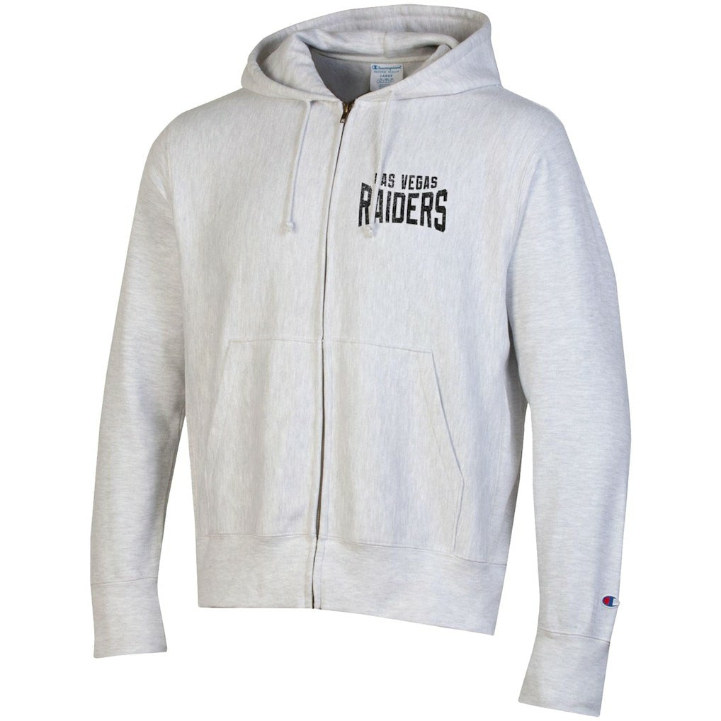 Las Vegas Raiders Champion Reverse Weave Full-Zip Hoodie - Heather Gray for sale