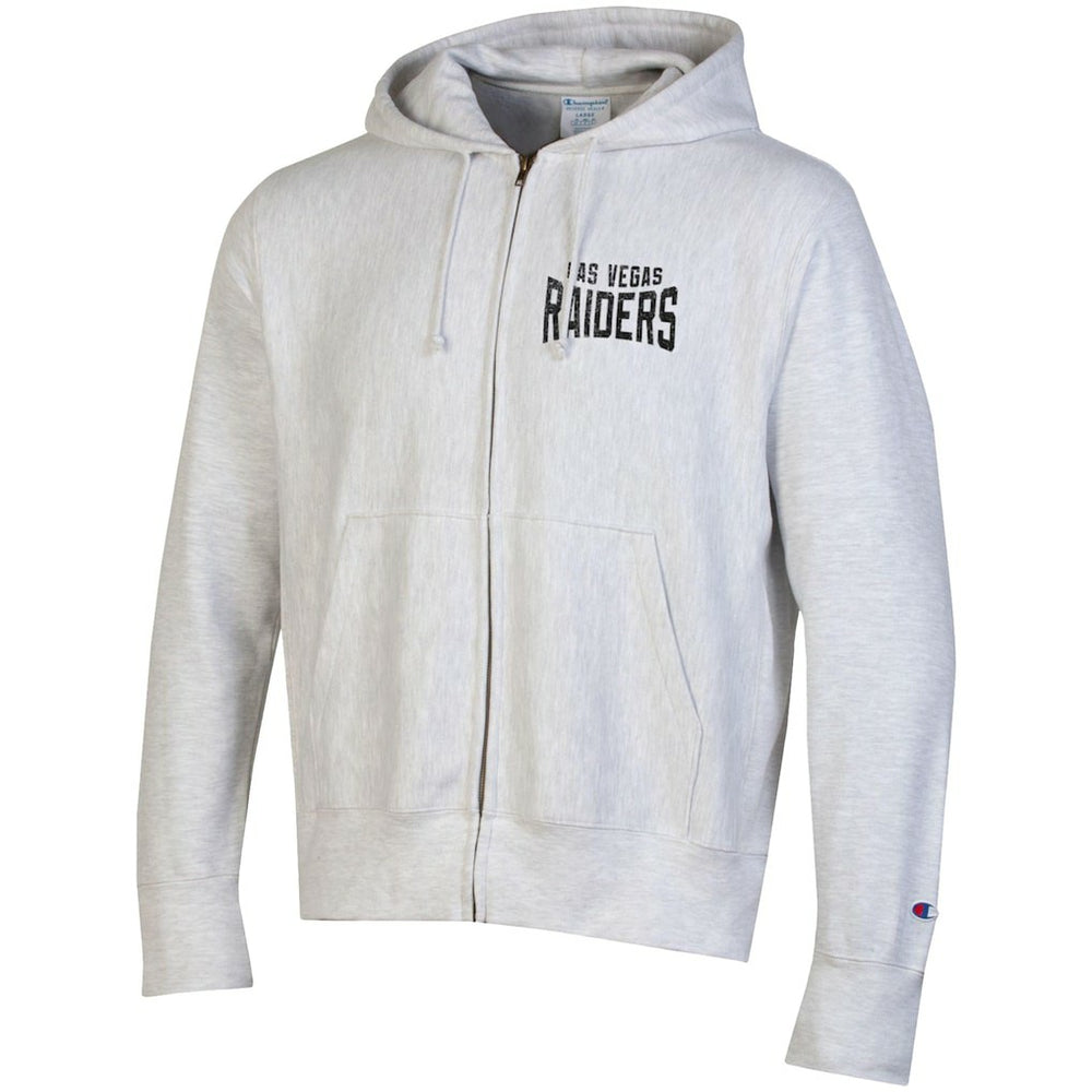 Las Vegas Raiders Champion Reverse Weave Full-Zip Hoodie - Heather Gray for sale