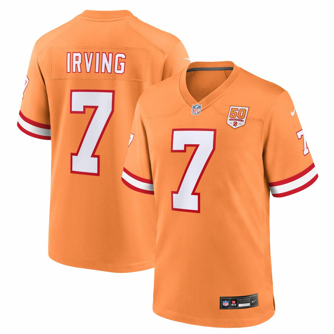 Bucky Irving Tampa Bay Buccaneers 50th Season Game Jersey - Creamsicle | Nike online