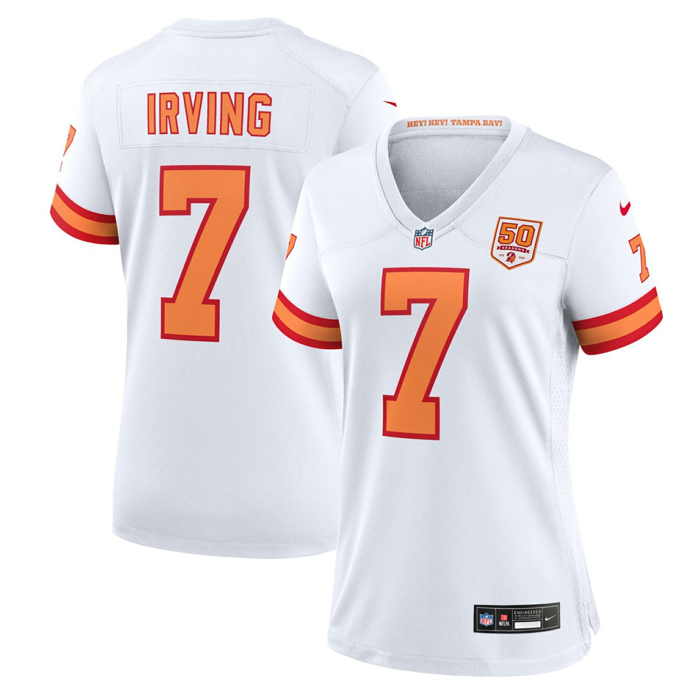 Bucky Irving '76 Tampa Bay Buccaneers Women's 50th Season Game Jersey - White | Nike for sale