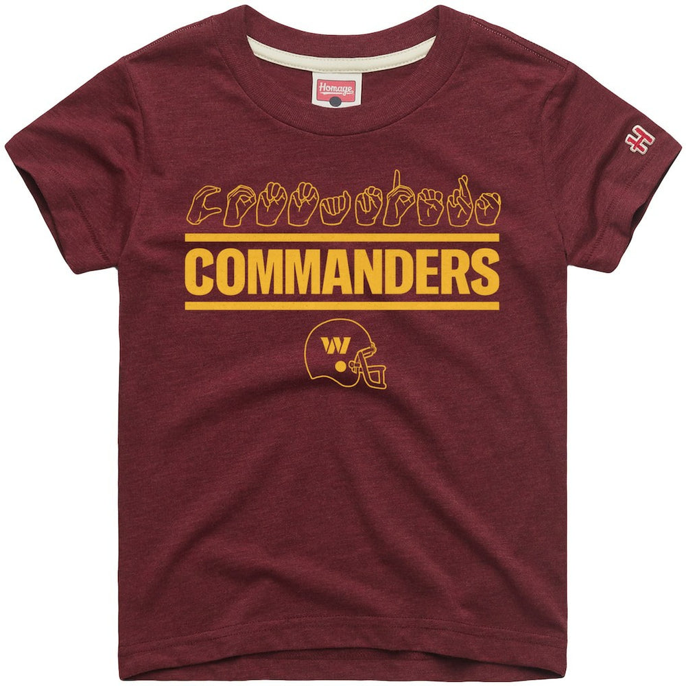 Washington Commanders Homage Youth Love Sign x ASL 2.0 Tri-Blend T-Shirt - Burgundy online