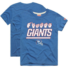 New York Giants Homage Youth Love Sign x ASL 2.0 Tri-Blend T-Shirt - Royal discount