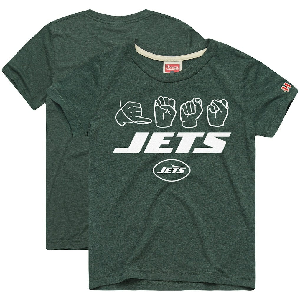 New York Jets Homage Youth Love Sign x ASL 2.0 Tri-Blend T-Shirt - Green sale