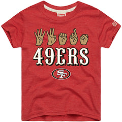 San Francisco 49ers Homage Youth Love Sign x ASL 2.0 Tri-Blend T-Shirt - Scarlet outlet