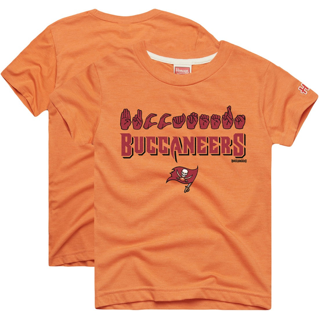 Tampa Bay Buccaneers Homage Youth Love Sign x ASL 2.0 Tri-Blend T-Shirt - Orange on sale