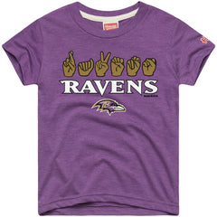 Baltimore Ravens Homage Youth Love Sign x ASL 2.0 Tri-Blend T-Shirt - Purple sale