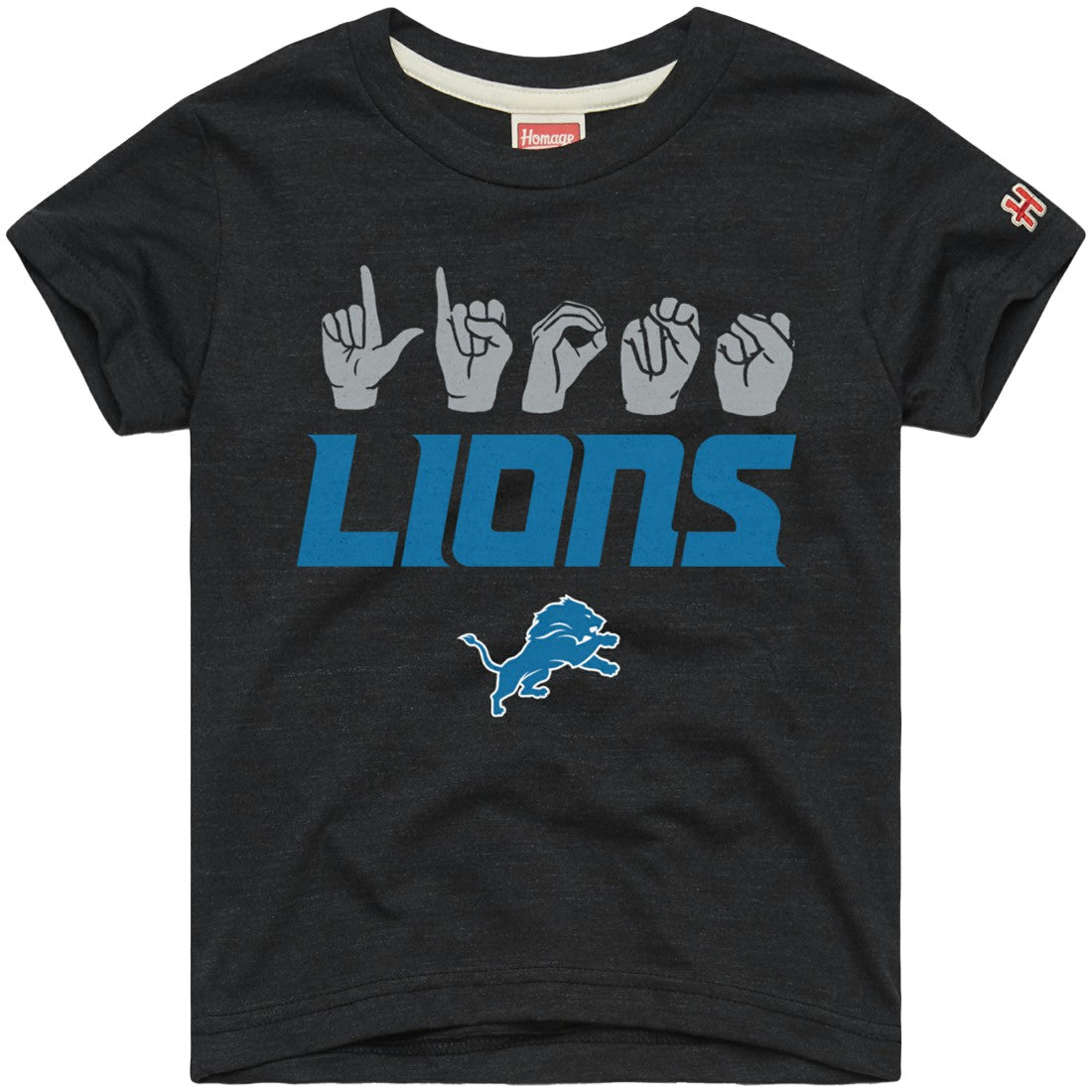 Detroit Lions Homage Youth Love Sign x ASL 2.0 Tri-Blend T-Shirt - Charcoal discount