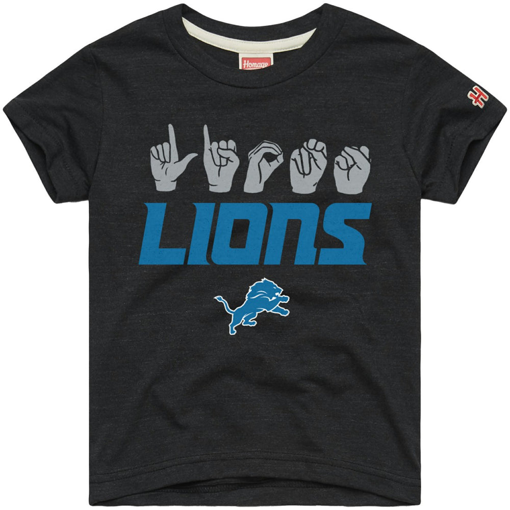 Detroit Lions Homage Youth Love Sign x ASL 2.0 Tri-Blend T-Shirt - Charcoal discount