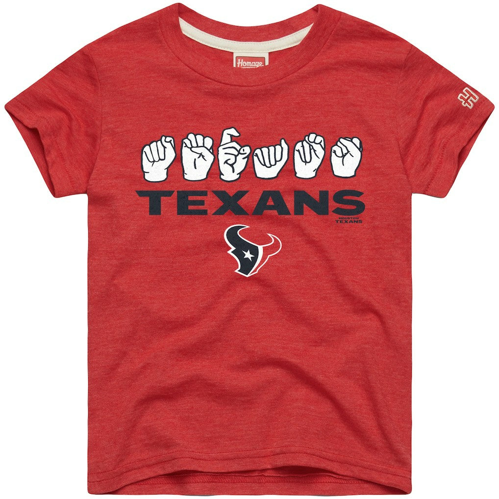 Houston Texans Homage Youth Love Sign x ASL 2.0 Tri-Blend T-Shirt - Red cheap