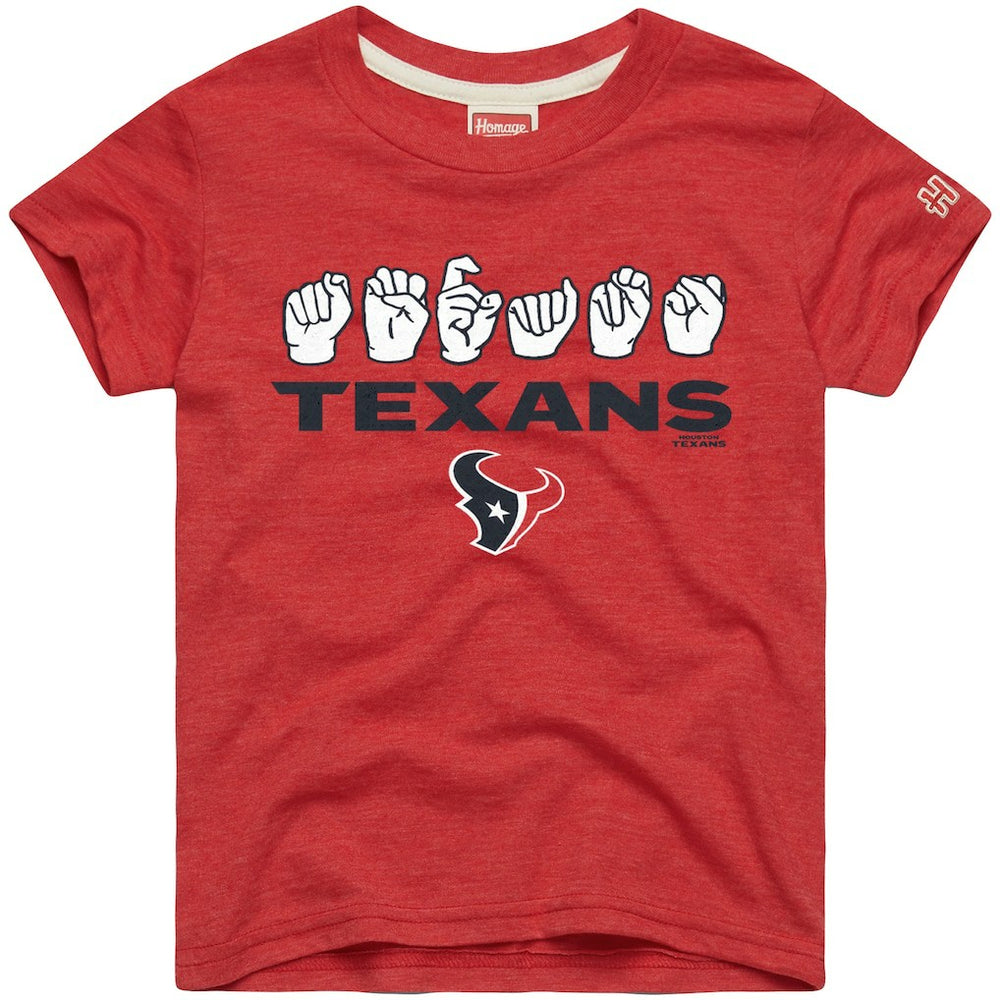 Houston Texans Homage Youth Love Sign x ASL 2.0 Tri-Blend T-Shirt - Red cheap
