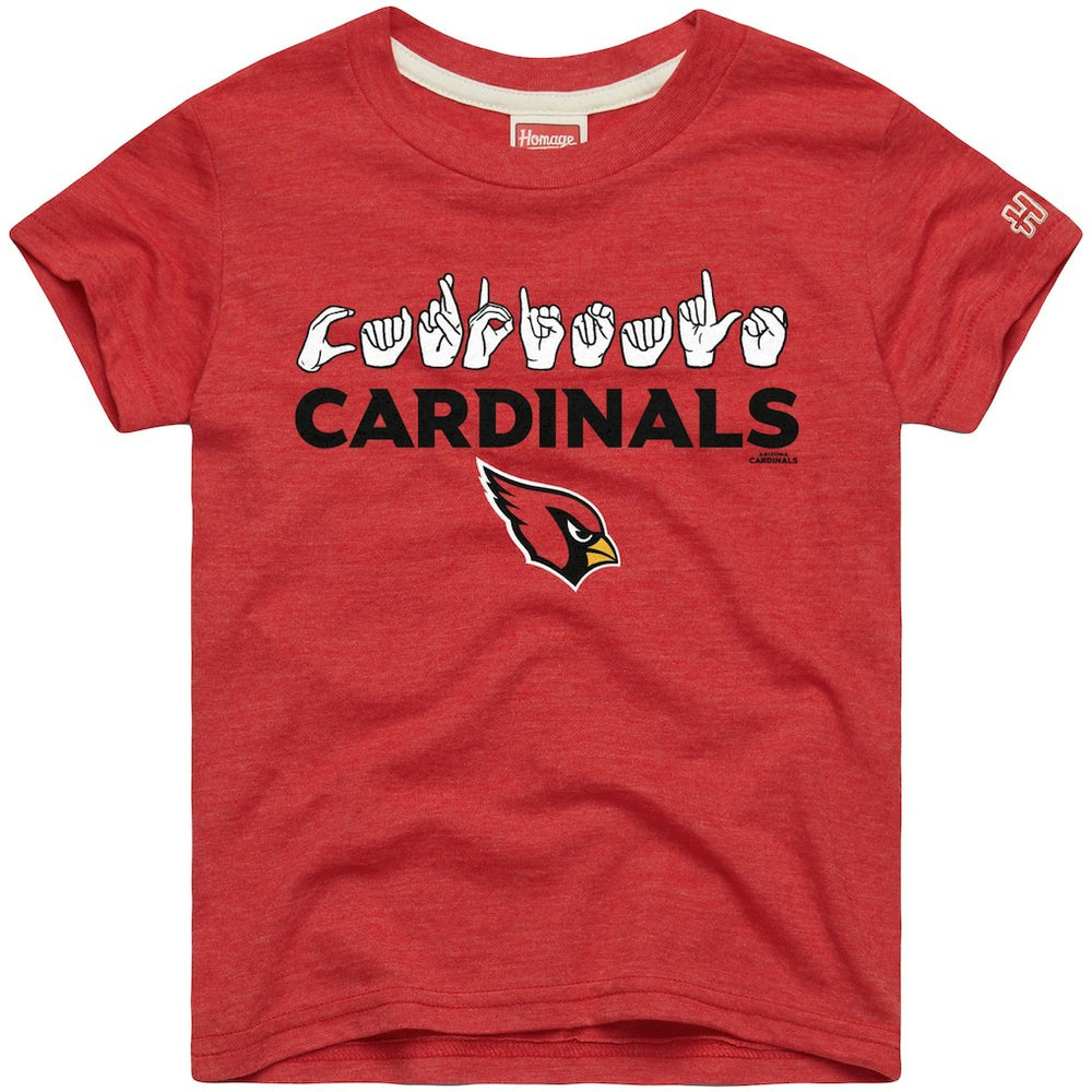 Arizona Cardinals Homage Youth Love Sign x ASL 2.0 Tri-Blend T-Shirt - Cardinal on sale