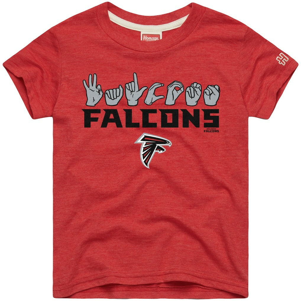 Atlanta Falcons Homage Youth Love Sign x ASL 2.0 Tri-Blend T-Shirt - Red outlet