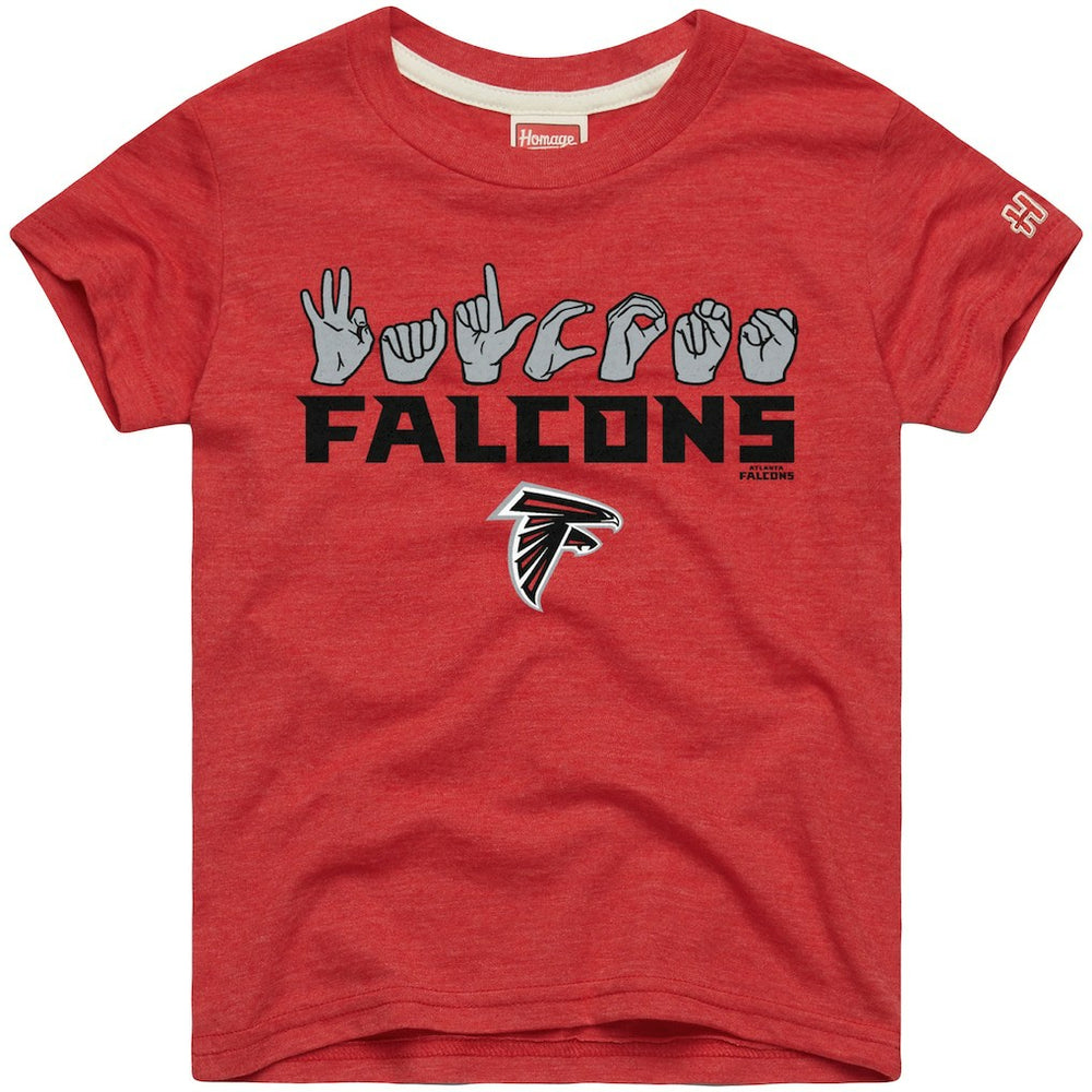 Atlanta Falcons Homage Youth Love Sign x ASL 2.0 Tri-Blend T-Shirt - Red outlet
