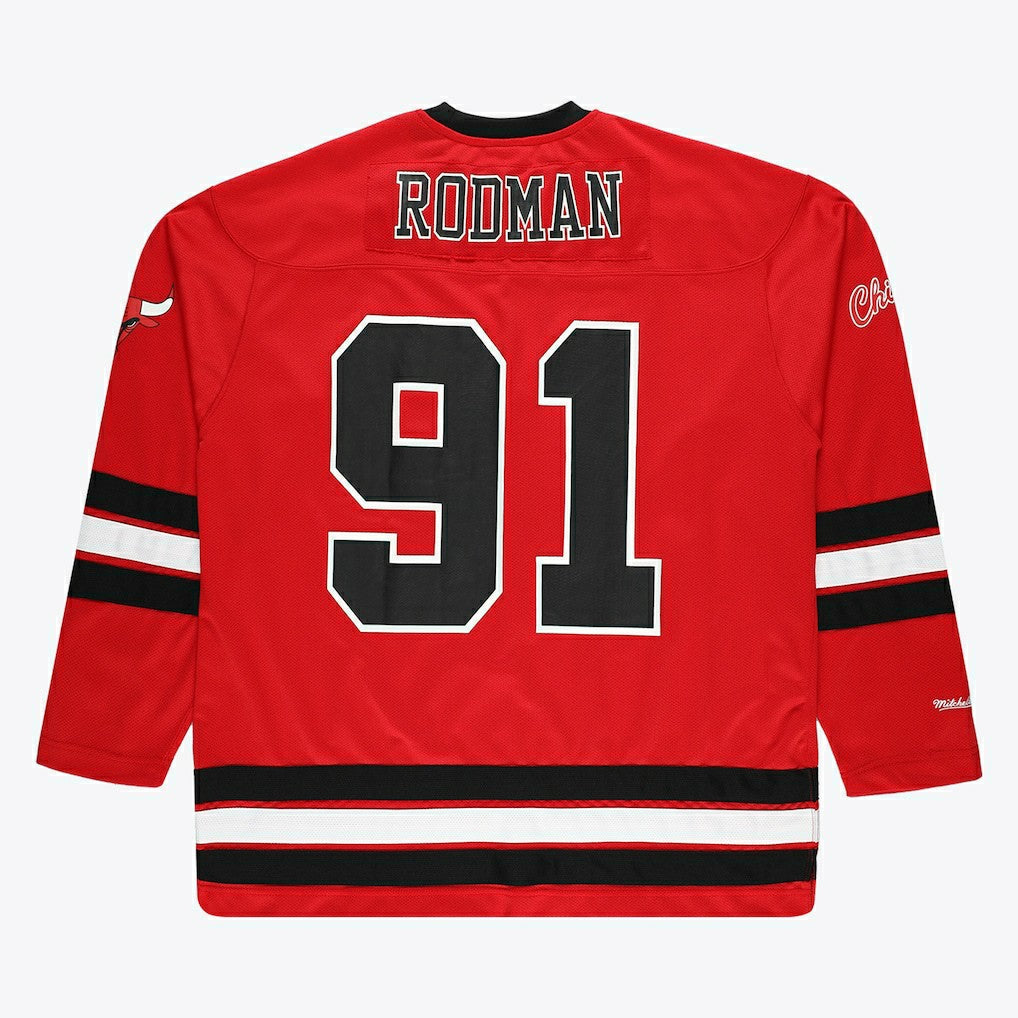 Dennis Rodman Chicago Bulls Big & Tall NBA Hockey Jersey - Red | Mitchell & Ness for sale