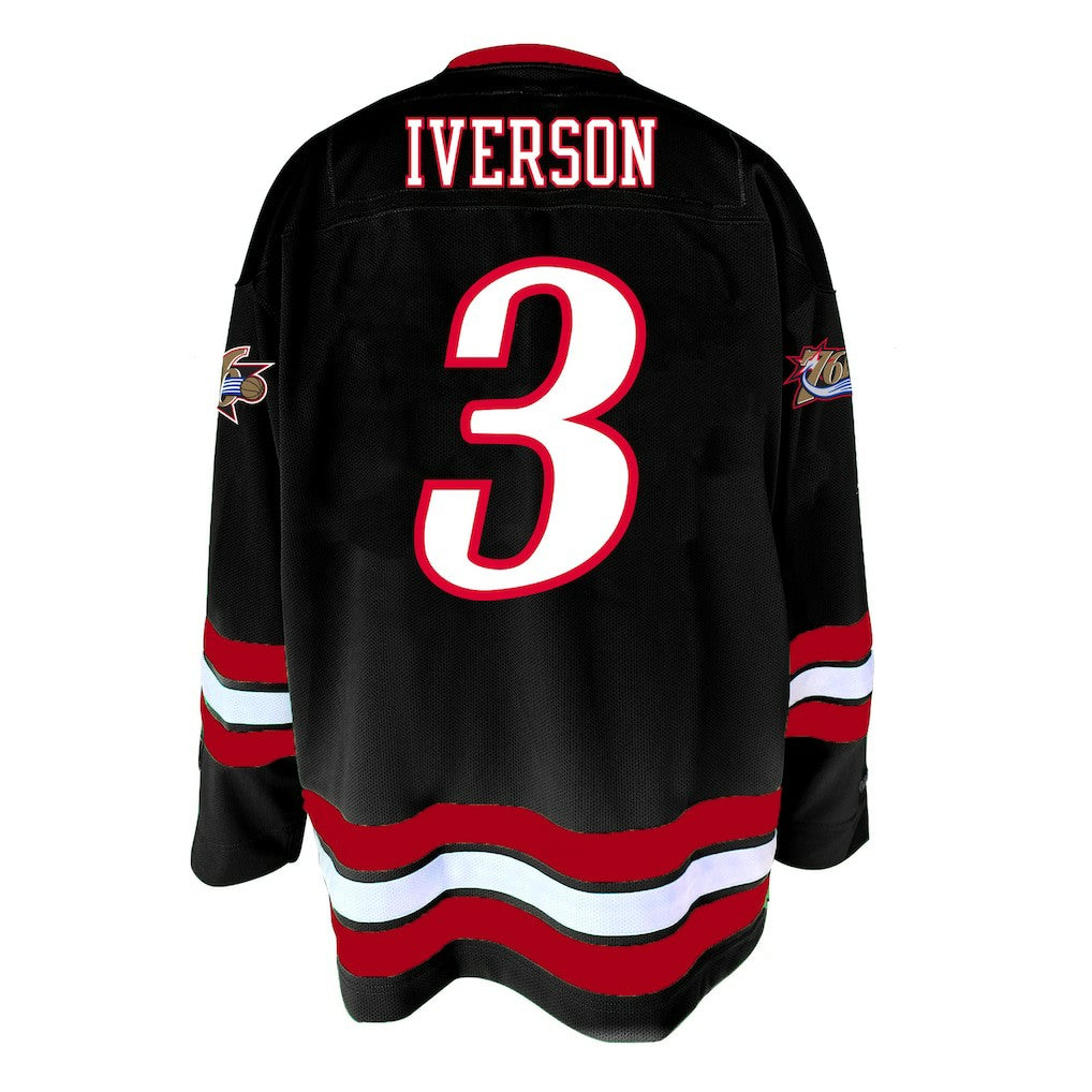 Allen Iverson Philadelphia 76ers Big & Tall NBA Hockey Jersey - Black | Mitchell & Ness for sale