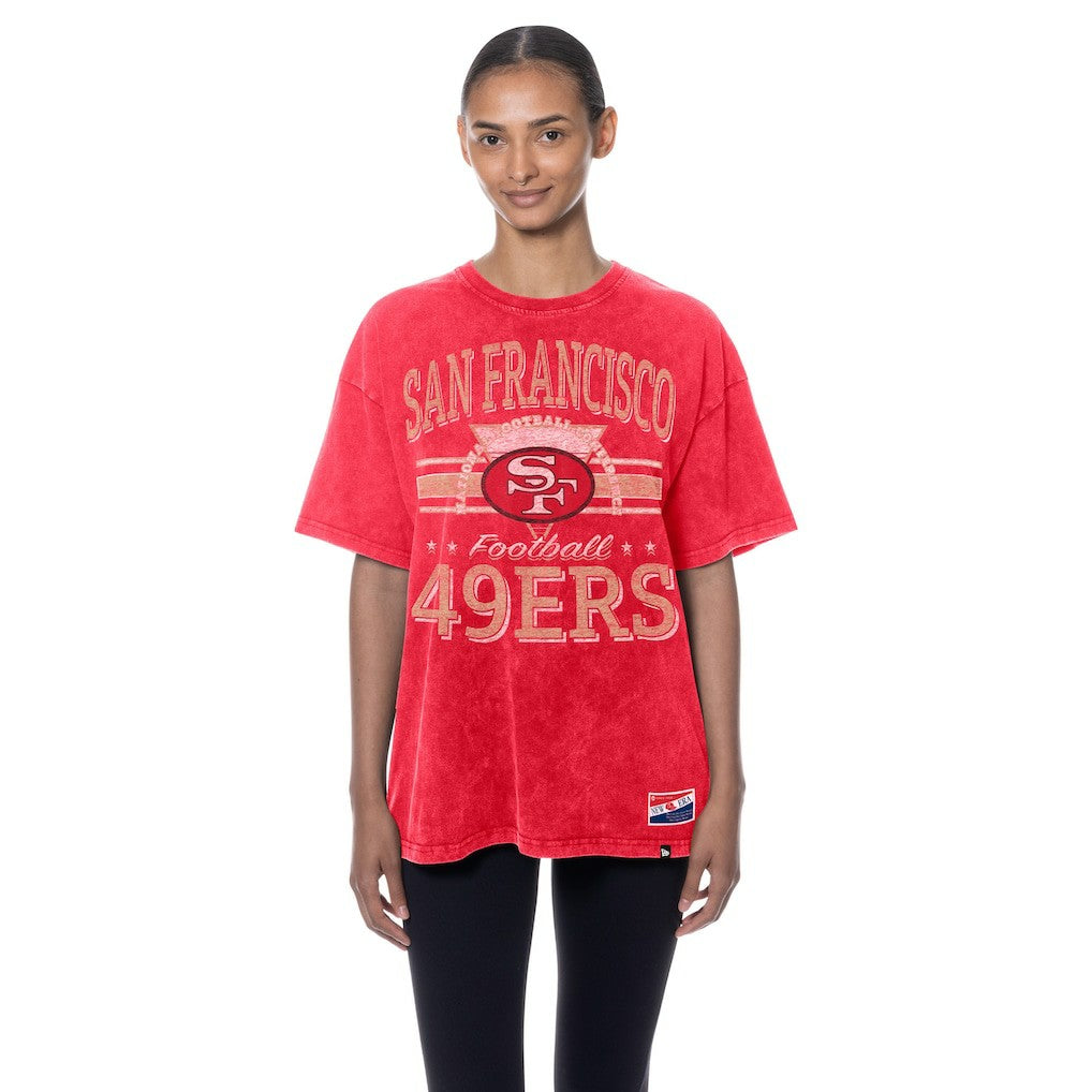 San Francisco 49ers New Era Women's Throwback Oversized T-Shirt - Scarlet sale