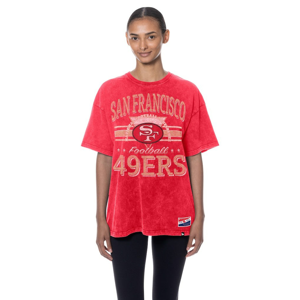 San Francisco 49ers New Era Women's Throwback Oversized T-Shirt - Scarlet sale