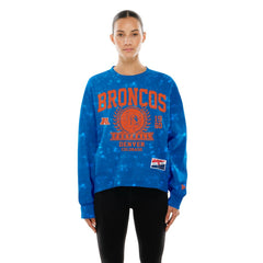 Denver Broncos New Era Women's Throwback Oversized Boxy Sweatshirt - Royal discount