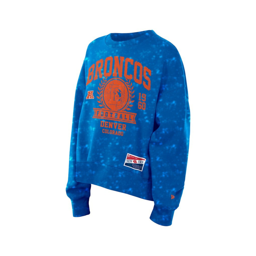 Denver Broncos New Era Women's Throwback Oversized Boxy Sweatshirt - Royal discount