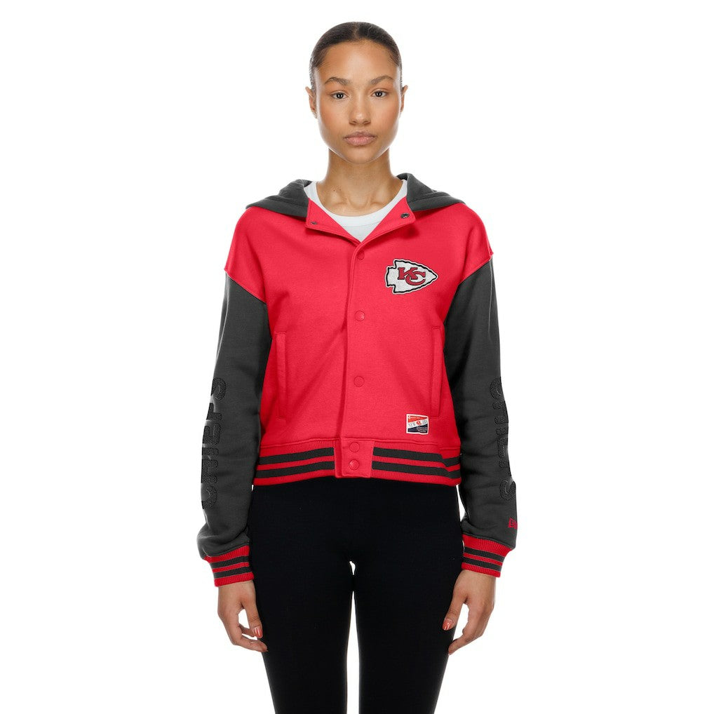Kansas City Chiefs New Era Women's Throwback Full-Snap Hooded Jacket - Red for sale