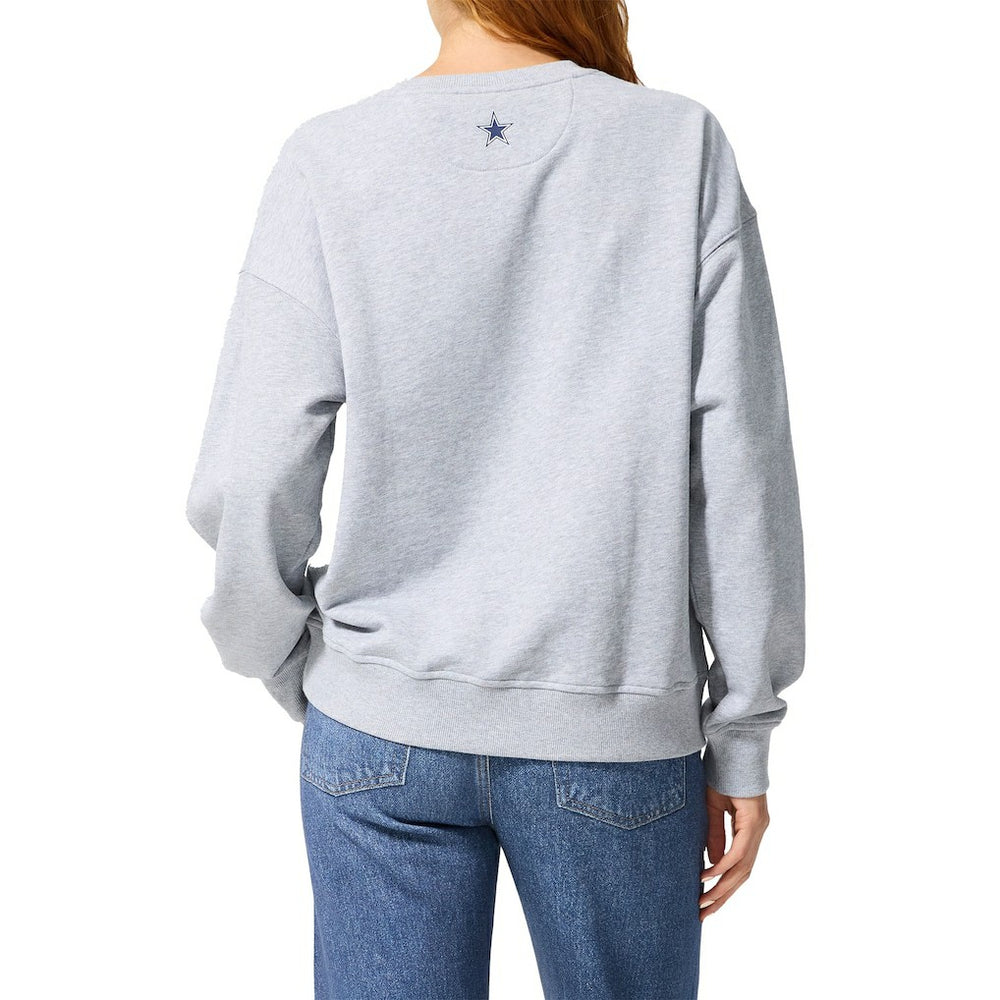 Dallas Cowboys Terez Women's Retro Gems Fleece Crewneck Sweatshirt - Gray outlet