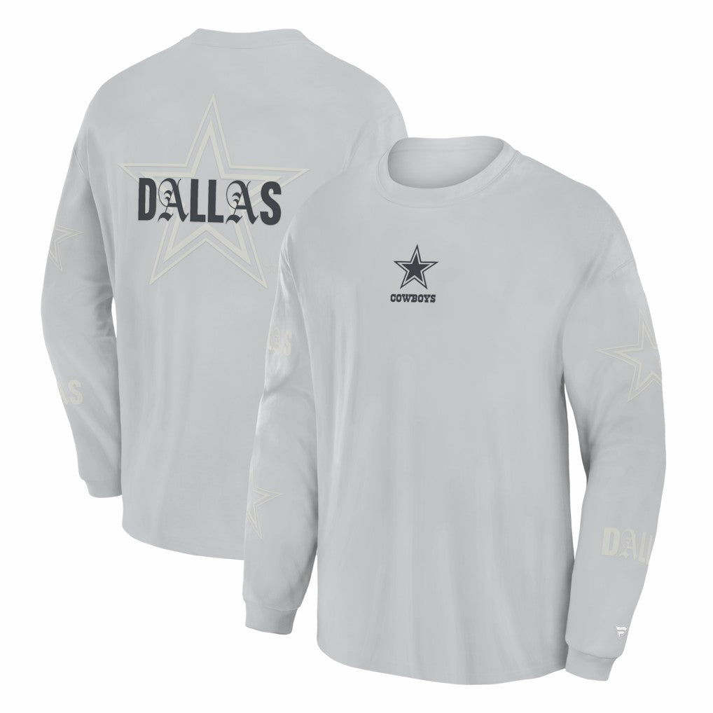 Dallas Cowboys Oversized Type Play Long Sleeve T-Shirt - Gray sale