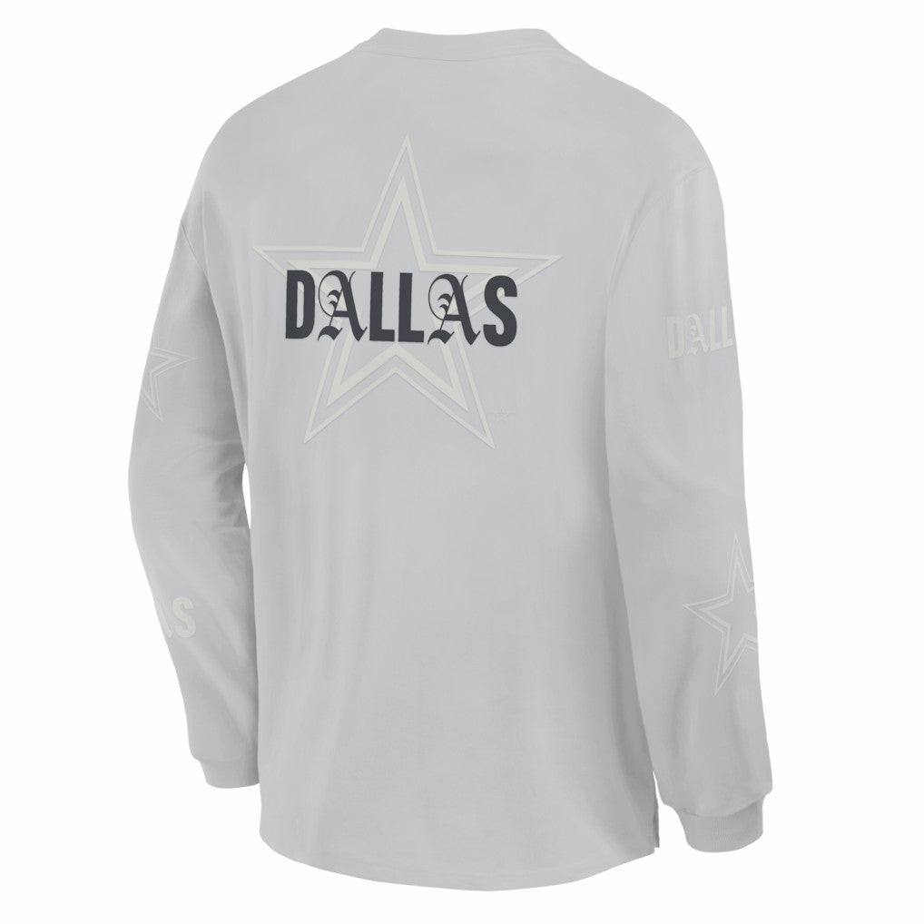 Dallas Cowboys Oversized Type Play Long Sleeve T-Shirt - Gray sale