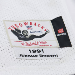 Jerome Brown Philadelphia Eagles 1991 Authentic Throwback Retired Player Jersey - White cheap
