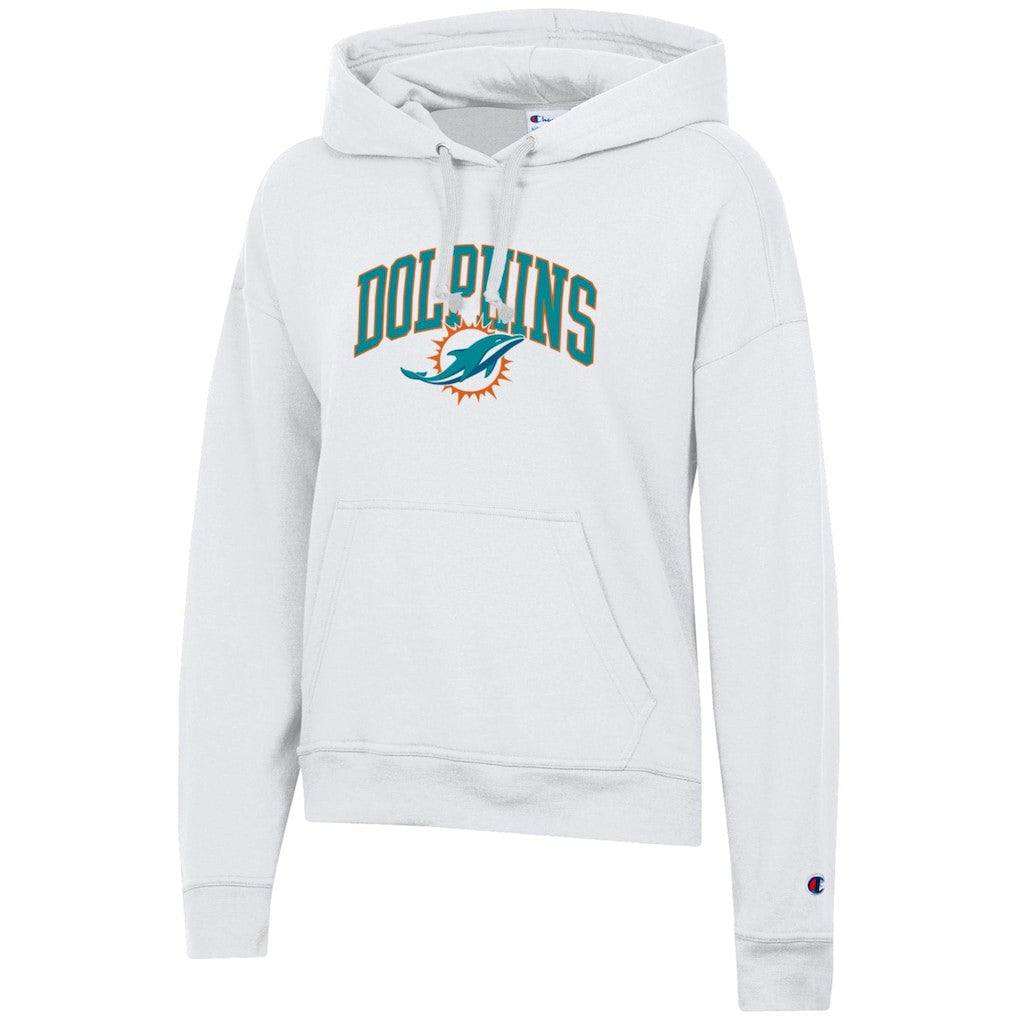 Miami Dolphins Champion Women's Powerblend Hoodie - White cheap