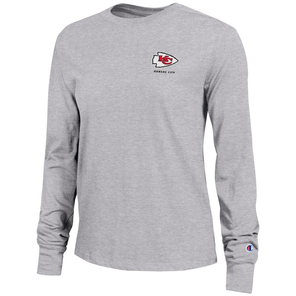 Kansas City Chiefs Champion Women's Core Long-Sleeve T-Shirt - Heather Gray on sale