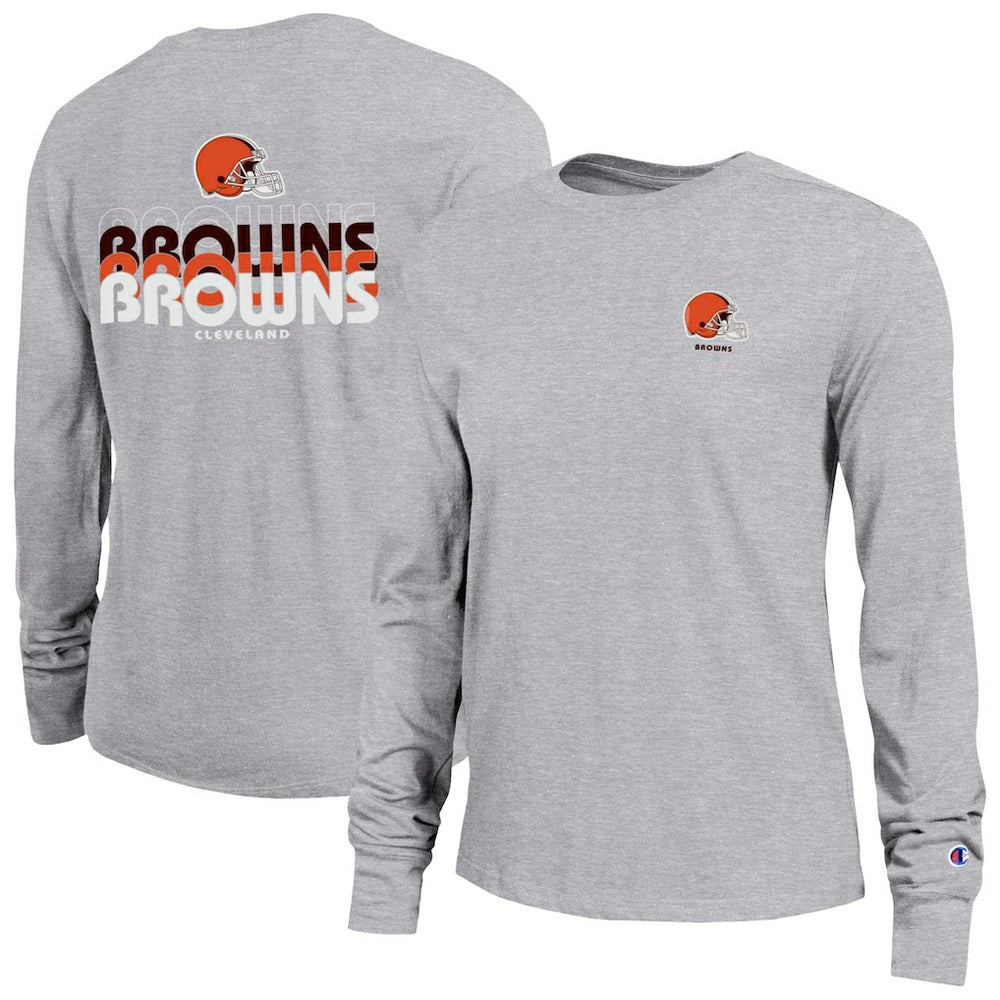 Cleveland Browns Champion Women's Core Long-Sleeve T-Shirt - Heather Gray cheap
